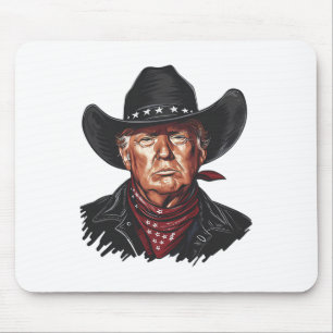 Mousepad Vaqueiro Engraçado Ocidental Donald Trump Bandeira