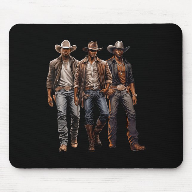 Mousepad Vaqueiro Negro Rodeio Western Melanina História Ne (Frente)