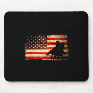 Mousepad Vaqueiro Rodeio Oeste País Cavalo Bandeira EUA 4 D