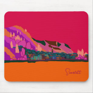 Mousepad Varenna à Noite Lago Como Itália Ilustração
