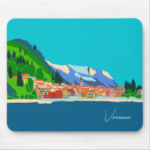 Varenna Lake Como Itália Ilustração Viagem