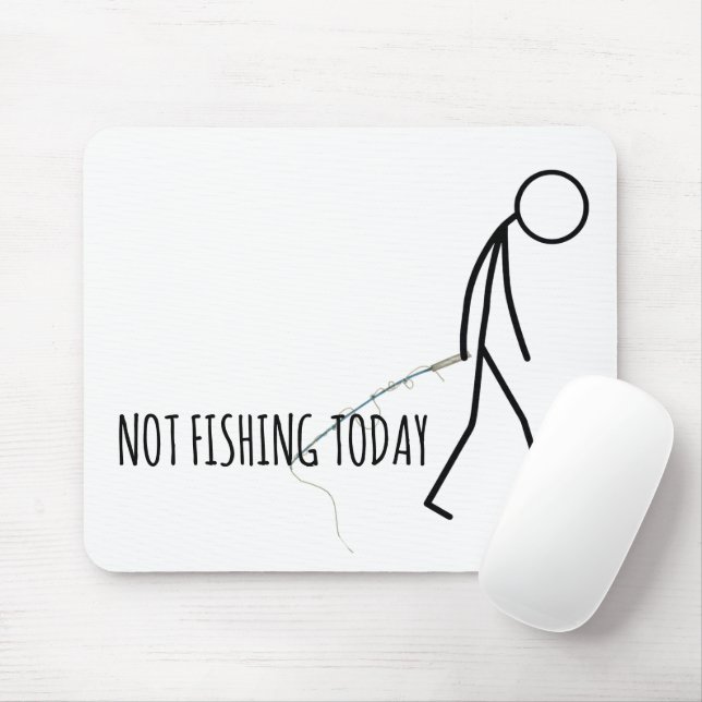 Mousepad Varinha de Pescador Triste sobre Branco (Com mouse)
