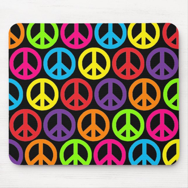 Mousepad Vários sinais de paz multicores (Frente)