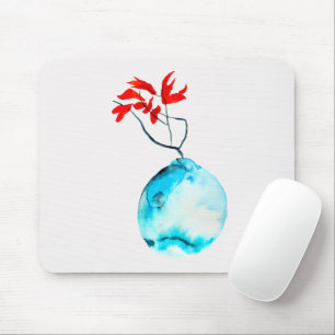 Mousepad Vase aquarela ikebana