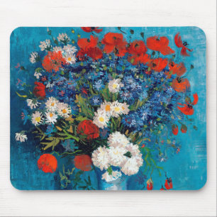 Mousepad Vase com Cornflower e Poppies, Van Gogh
