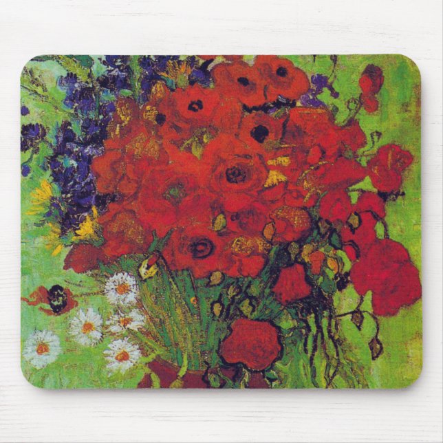 Mousepad Vase com Cornflower e Poppies, Van Gogh (Frente)