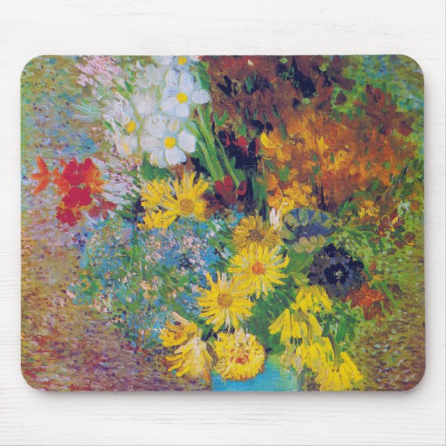 Mousepad Vase com margaridas e anêmonas, Van Gogh (Frente)