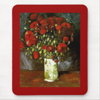 Mousepad Vase com papagaios vermelhos Van Gogh de arte
