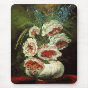 Mousepad Vase com Peonies por Vincent van Gogh