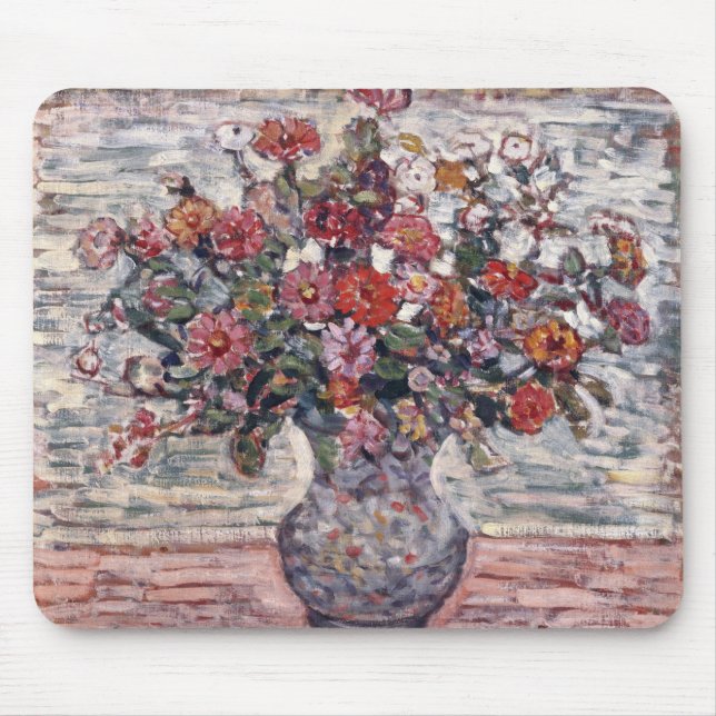 Mousepad Vase das Flores, Zinnias, por Maurice Prendergast (Frente)