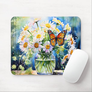 Mousepad Vase de Daisies Bonito Floral
