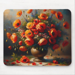 Mousepad Vase de papagaios vermelhos