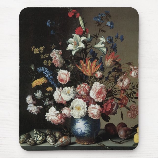 Mousepad Vase of Flowers by a Window, Balthasar van der Ast (Frente)