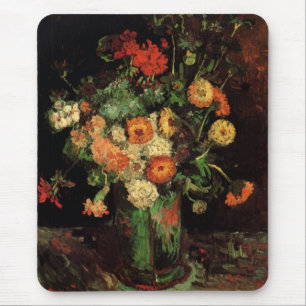 Mousepad Vaso com Zinnias e Gerânios, Vincent van Gogh