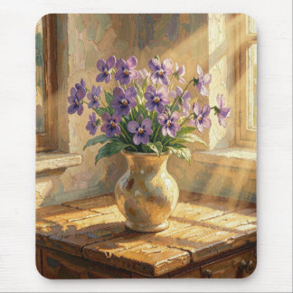 Mousepad Vaso de Violetas Roxas Impasto