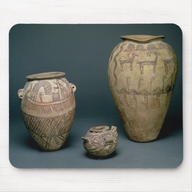 Mousepad Vaso decorado com vários frisos dos animais e (Frente)