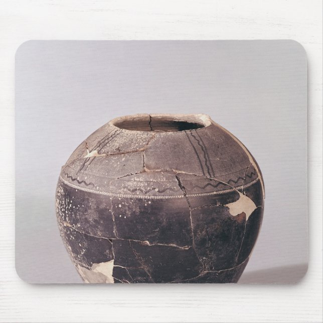 Mousepad Vaso do engobo decorado com linhas undulating (Frente)