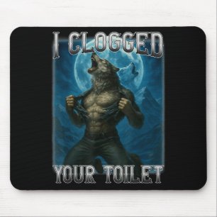 Mousepad Vaso sanitário entupido meme engraçado do lobo alf