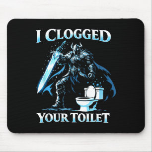 Mousepad Vaso sanitário entupido piada meme do lobo alfa id