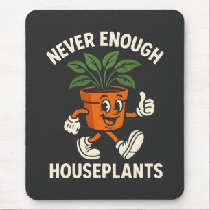 Mousepad Vasos de plantas andando, desenho animado engraçad