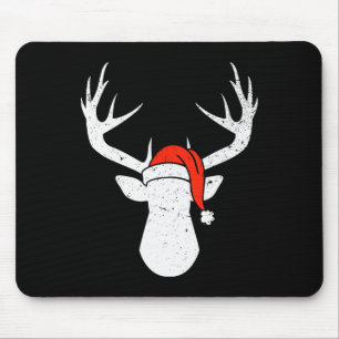 Mousepad Veado Com Chapéu de Papai Noel Presente de Caça de