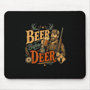 Mousepad Veado engraçado caça cerveja pai dia dos pais retr