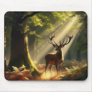 Mousepad Veado na floresta matinal