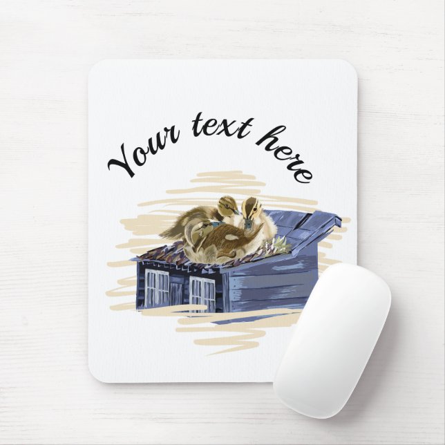 Mousepad Vector duck family illustration (Com mouse)