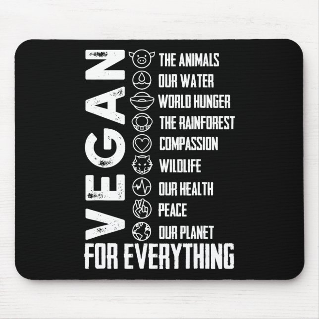 Mousepad Vegan Para Tudo O Dia Da Terra Da Camisa (Frente)