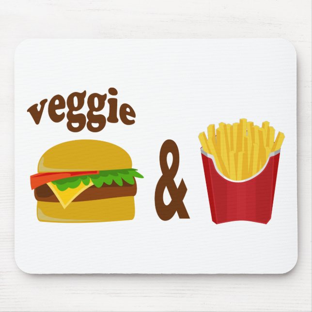 Mousepad Veggie Burger e Fries (Frente)