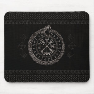 Mousepad Vegvisir com Ouroboros e runes