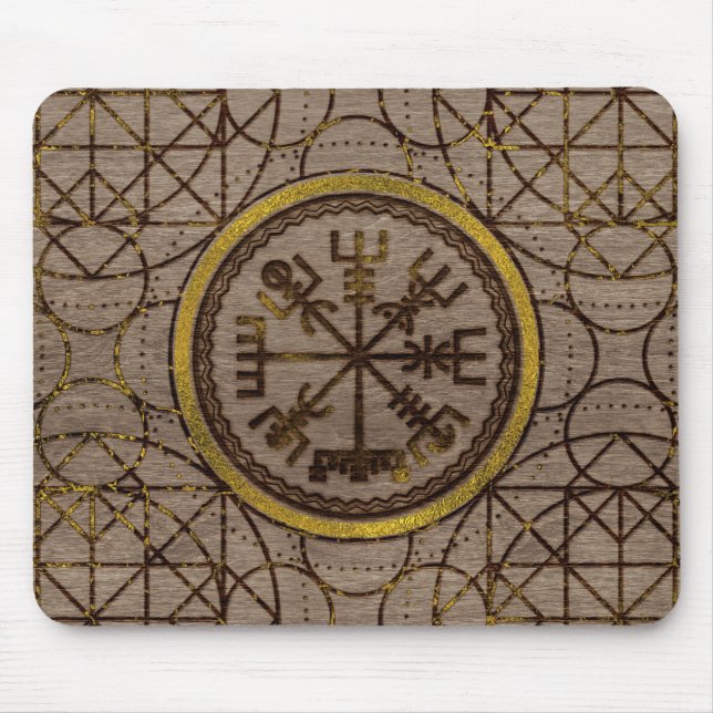 Mousepad Vegvisir. O compasso mágico de Viking da navegação (Frente)