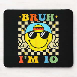 Mousepad Véi eu tenho 10 anos de idade Azul Aniversário Men