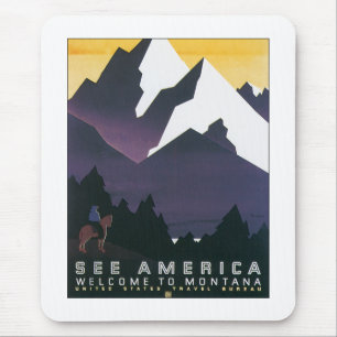 Mousepad Veja a boa vinda do ~ de América a Montana