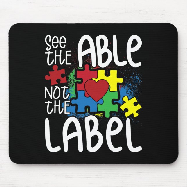 Mousepad Veja O Able Not The Label Autitic Quebra-cabeça Au (Frente)
