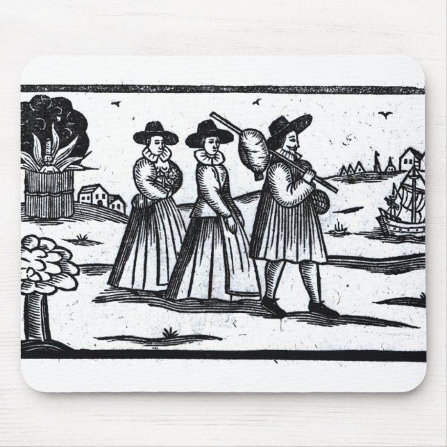 Mousepad Vela ajustada peregrinos no Mayflower (Frente)