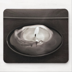Mousepad Vela Derretida Preto e Branco