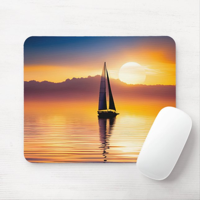 Mousepad veleiro ao sol (Com mouse)