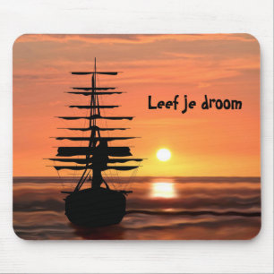 Mousepad Veleiro com nascer do sol Mauspad