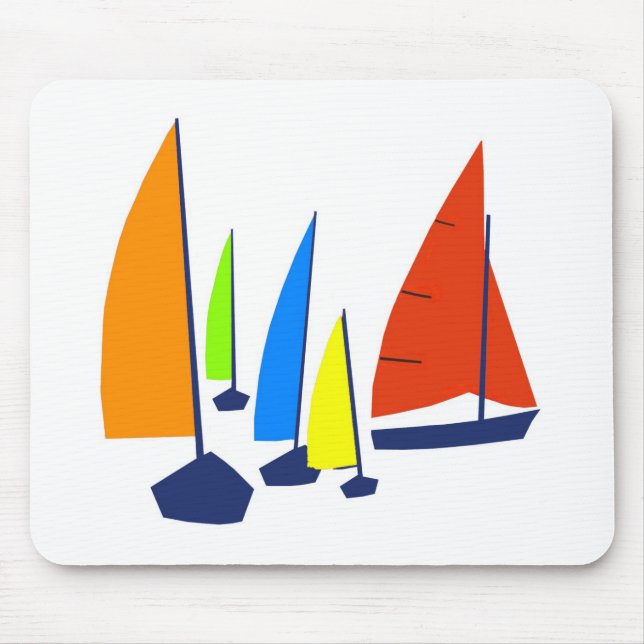 Mousepad Veleiros coloridos brilhantes (Frente)