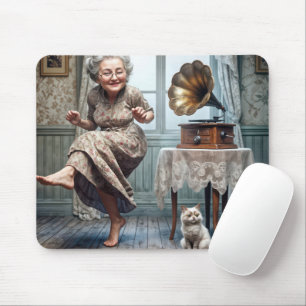 Mousepad Velha Dançando com Gramofone