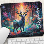 Mousepad Velho da Floresta Encantado Personalizado<br><div class="desc">Traga um toque de magia para o seu espaço de trabalho com este mouse personalizado com um veado majestoso adornado com cores giratórias do arco-íris, colocado dentro de uma floresta encantada. O vibrante design e atmosfera mística criam uma cena cativante, inspirando criatividade e maravilha. Torne-o verdadeiramente seu adicionando seu nome...</div>