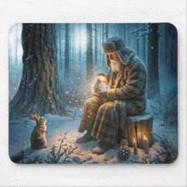 Mousepad Velho Natal Com Rabbit