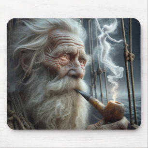 Mousepad Velho Seaman Fumando um Pipe