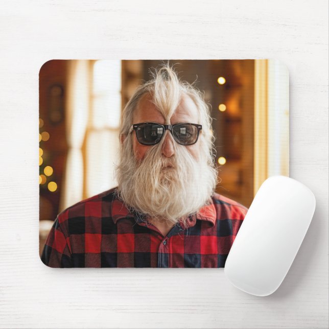 Mousepad Velho Tolo Com Barba Sob Óculos De Sol (Com mouse)