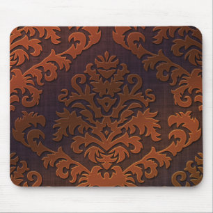 Mousepad Veludo do corte do damasco, sombra na laranja &