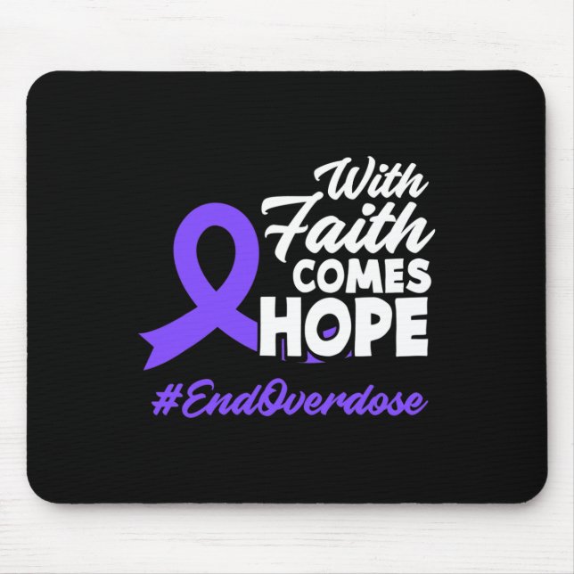 Mousepad Vem Fé Esperança Fim Overdose Conscientização sobr (Frente)