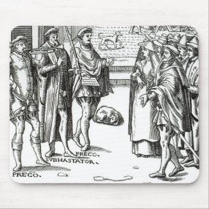 Mousepad Venda pelo Crier de cidade, após um woodcut 'no