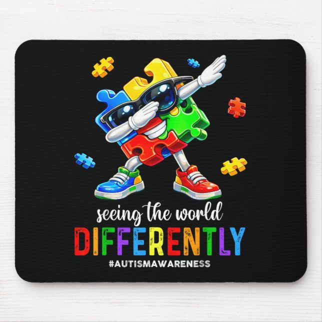 Mousepad Vendo o Mundo de Forma Diferente Conscientização d (Frente)