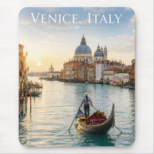 Mousepad Venéza Itália Grande Canal Gôndola Pôr do Sol